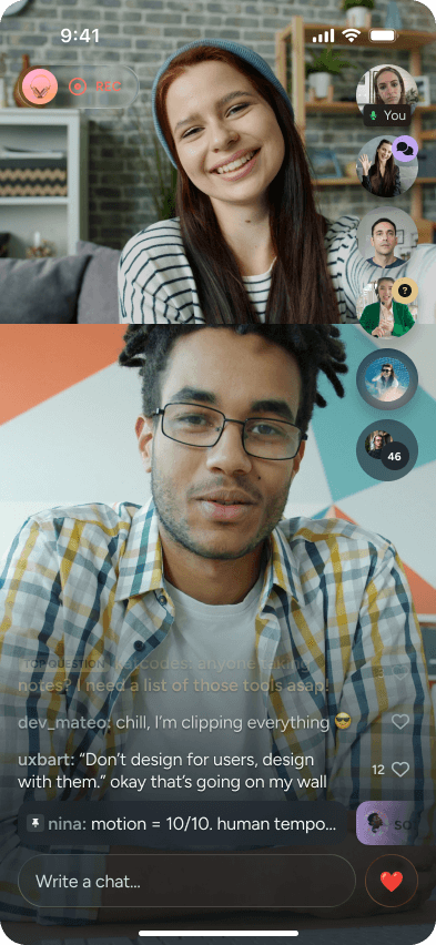 Face to face in a live Kova chat